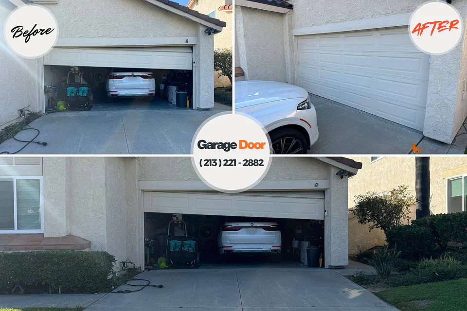 Before and after: garage door repair Norwood Young America, MN
